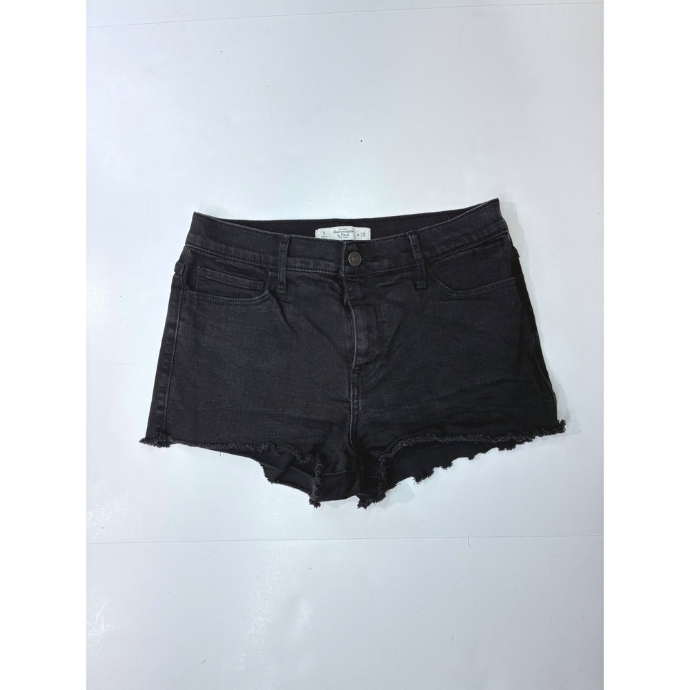 Abercrombie & Fitch Womens Black‎ Denim Cutoff Shorts Size 8 W29 Frayed Hem